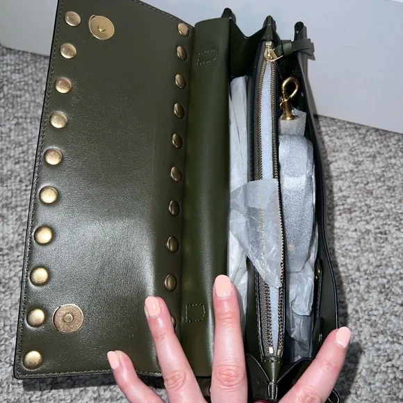 Tory Burch Olive Green Studded Women's Bag - Picture 3 of 5